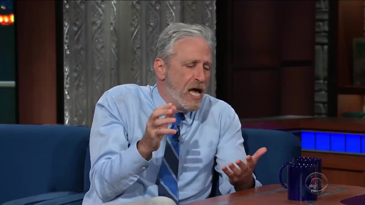 Jon Stewart - kills on Colbert (cuck)